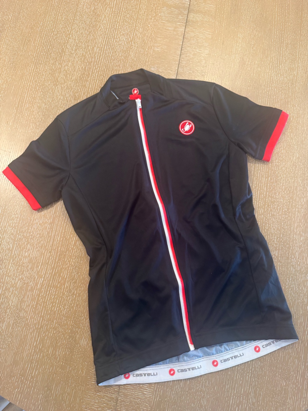 Castelli Women's Black Cycling Jersey with Red Trim and Full Zip